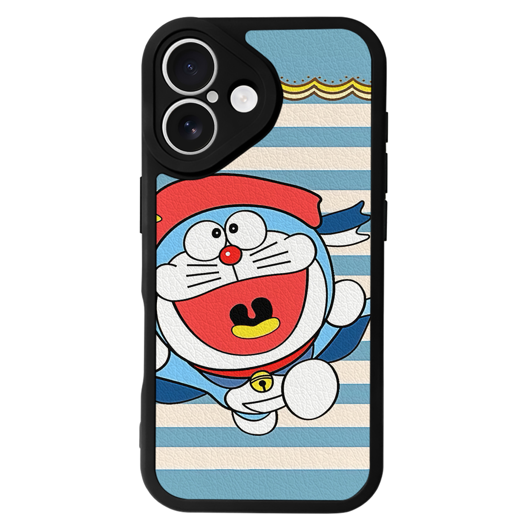 （画像用） ドラえもん Doraemon 【iPhone 16シリーズ対応】シリコンスマホケース（レザー調） 材質：シリコン